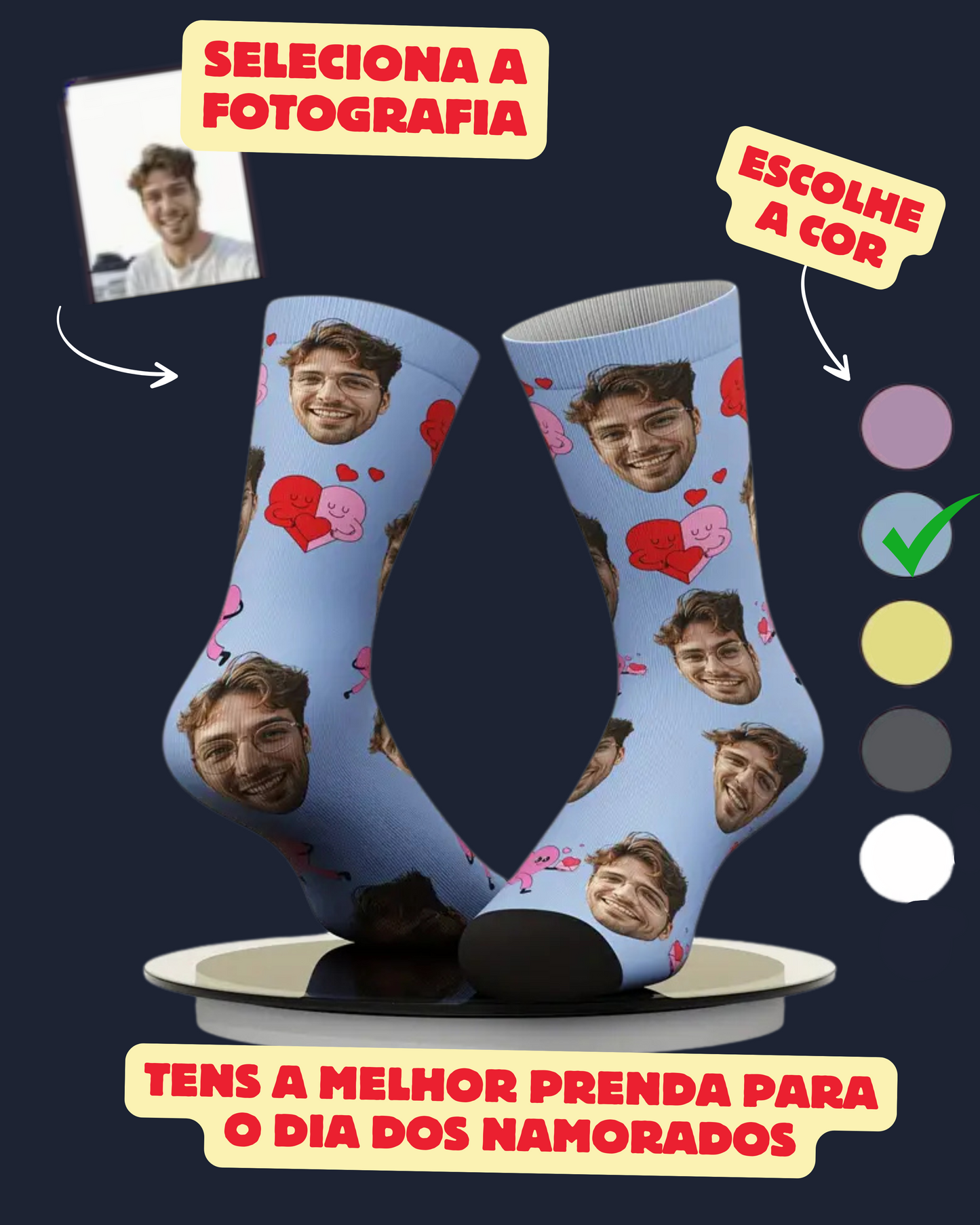 Meias Personalizadas com a Tua Cara (ou do Cão, Gato ou até Piriquito!)