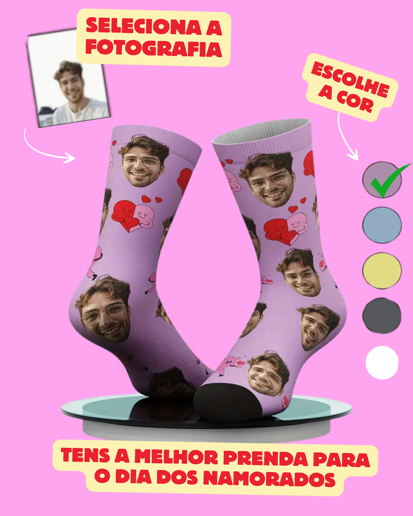 Meias Personalizadas com a Tua Cara (ou do Cão, Gato ou até Piriquito!)
