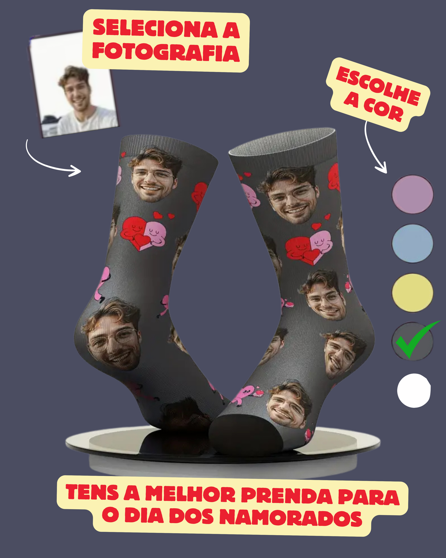 Meias Personalizadas com a Tua Cara (ou do Cão, Gato ou até Piriquito!)
