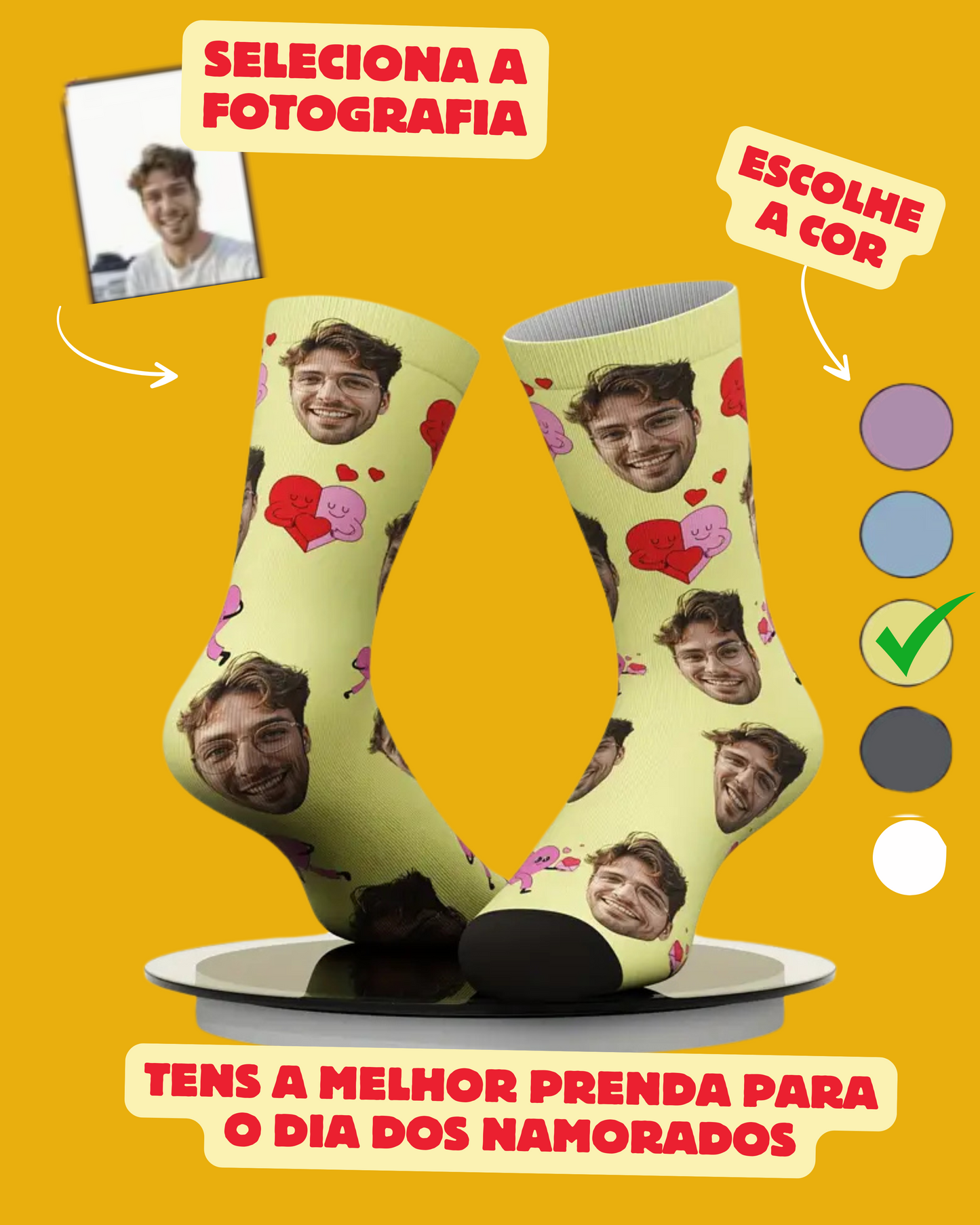 Meias Personalizadas com a Tua Cara (ou do Cão, Gato ou até Piriquito!)