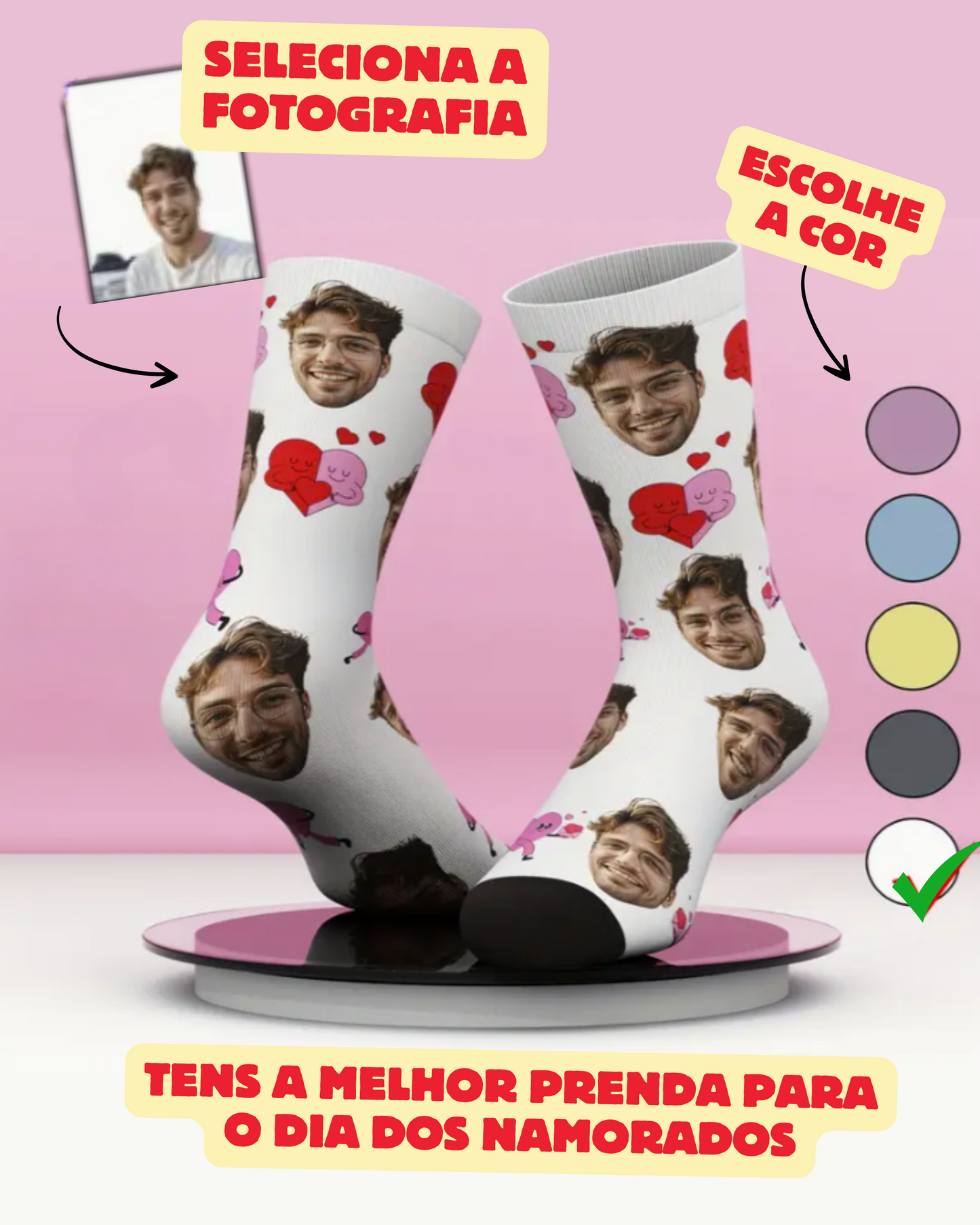 Meias Personalizadas com a Tua Cara (ou do Cão, Gato ou até Piriquito!)